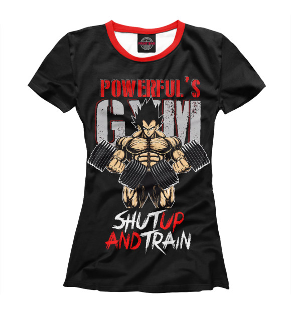 Футболка для девочек с изображением Powerful Gym цвета Белый