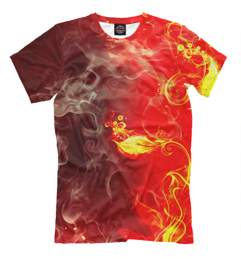 

Футболки Print Bar, Молочно-белый, Огненный цветок