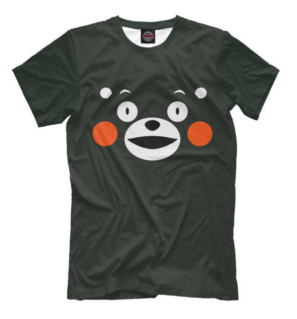 Мужская футболка с изображением Талисман Кумамото цвета Черный