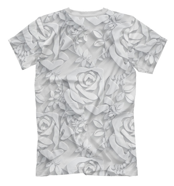 Мужская футболка с изображением Белые розы цвета Белый