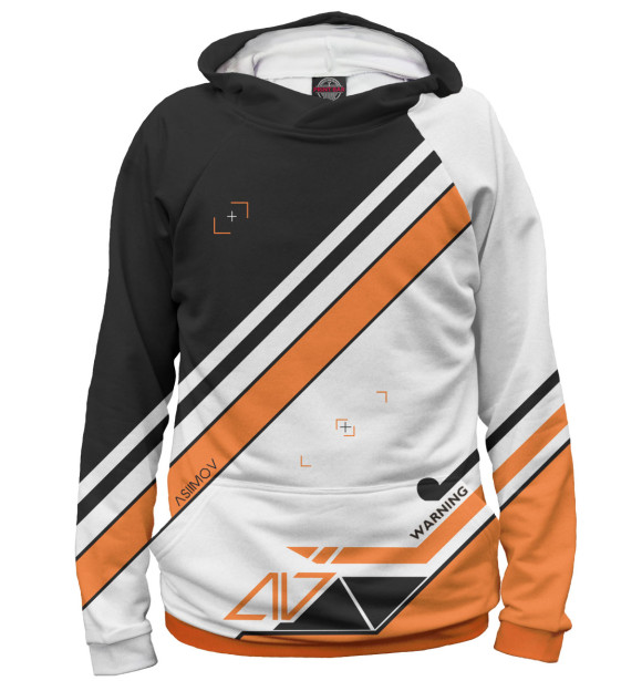 Мужское худи с изображением Asiimov цвета Белый