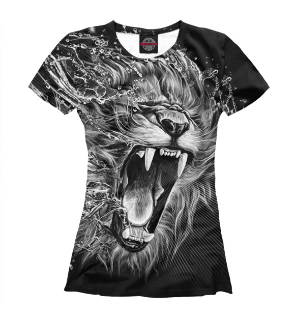 Женская футболка с изображением Lion цвета Белый