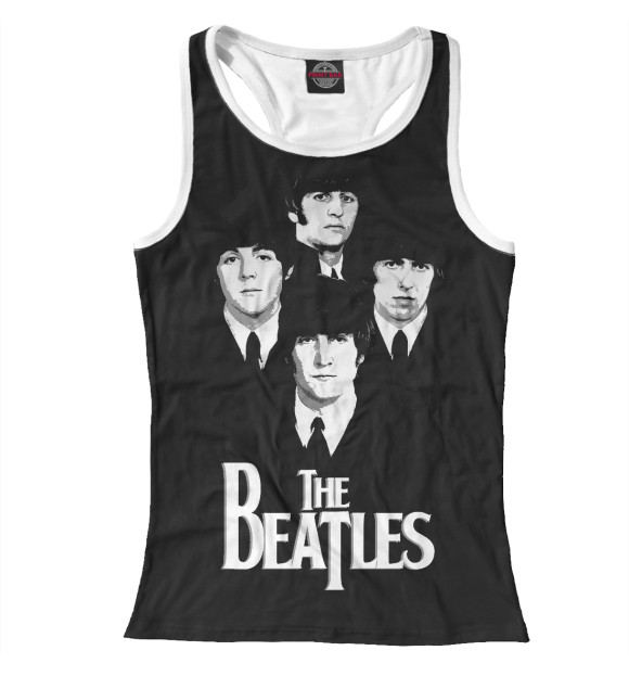 Женская майка-борцовка с изображением The Beatles цвета Белый