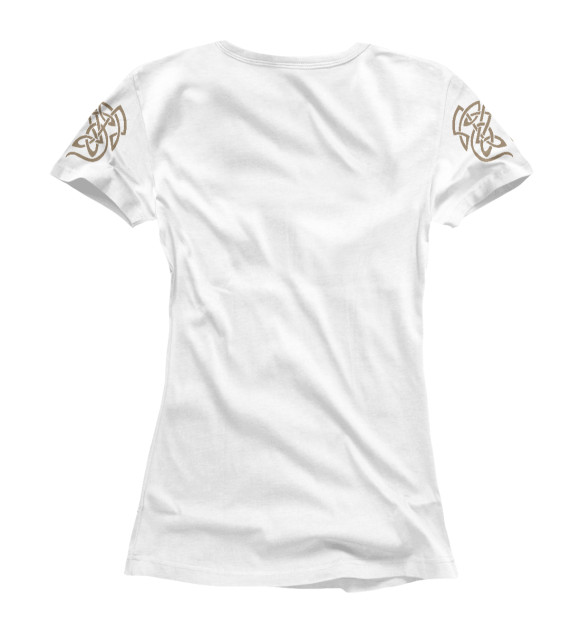 Женская футболка с изображением Стоим за Русь (белый фон) цвета Белый