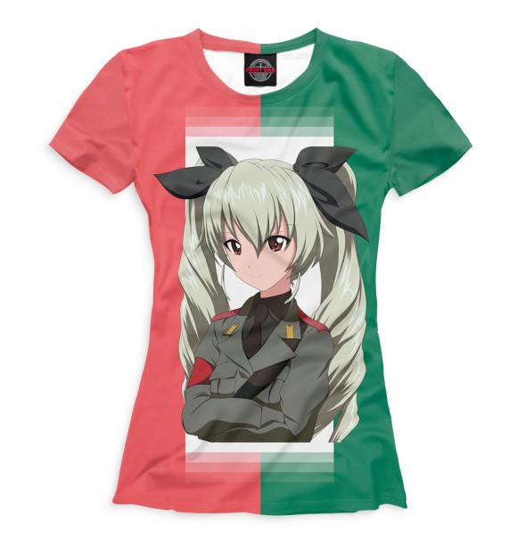 Женская футболка с изображением Girls und Panzer цвета Белый