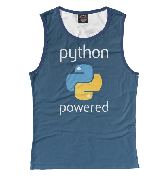 Майка для девочки с изображением Python Powered цвета Белый