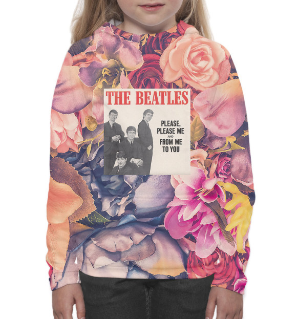 Худи для девочки с изображением The Beatles - Please Please Me цвета Белый