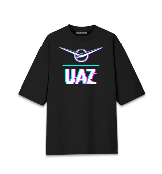 Женская футболка оверсайз Значок UAZ Glitch