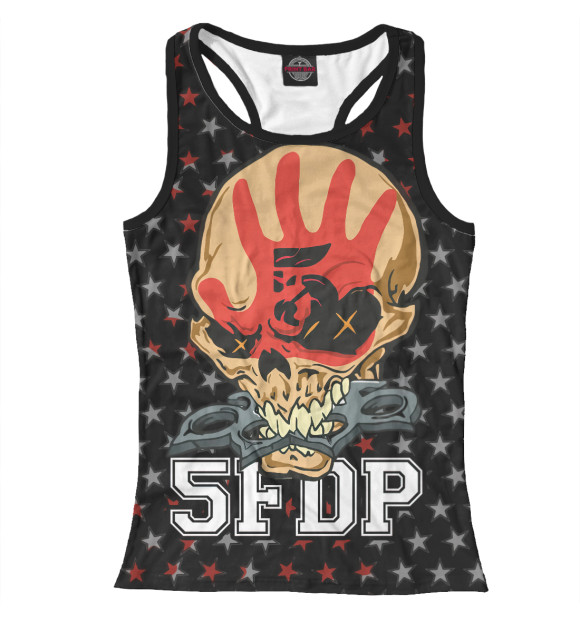 Женская майка-борцовка с изображением Five Finger Death Punch цвета Белый