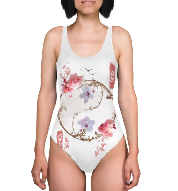 Купальник-боди с изображением Инь-ян цвета 