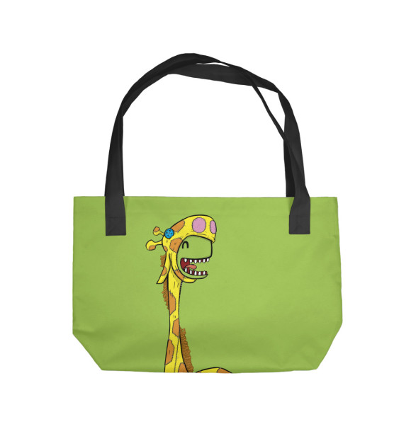 Пляжная сумка с изображением Диплодок Жираф цвета 