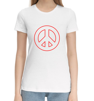 Хлопковая футболка для девочек Peace