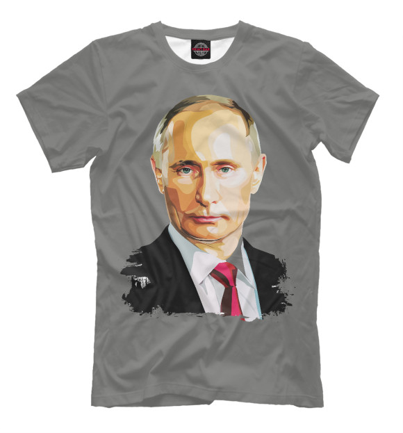 Футболка для мальчиков с изображением Путин В.В. цвета Серый