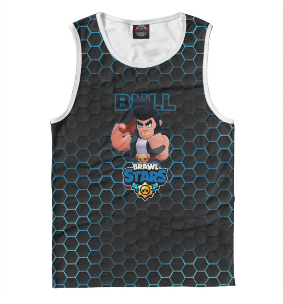 Майка для мальчика с изображением Булл. Brawl Stars цвета Белый