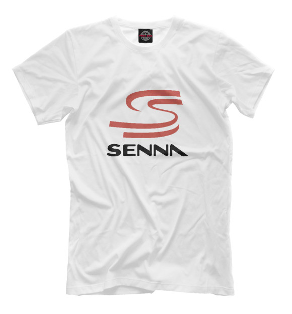 Мужская футболка с изображением Senna Logo цвета Белый
