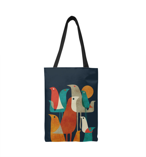 Сумка-шоппер с изображением Осенние птицы цвета 