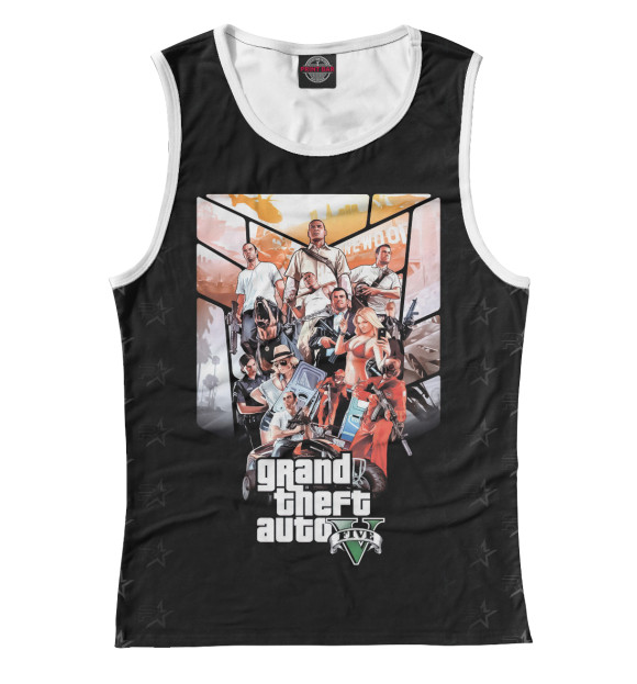 Майка для девочки с изображением Grand Theft Auto | GTA цвета Белый