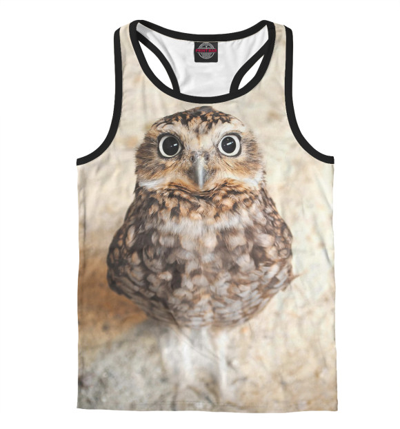 Мужская майка-борцовка с изображением Owl цвета Белый