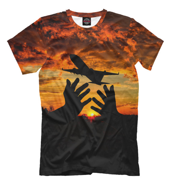 Футболка для мальчиков с изображением Самолёт цвета Белый