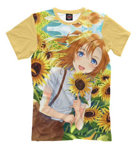 

Футболки Print Bar, Молочно-белый, Love Live! Подсолнухи