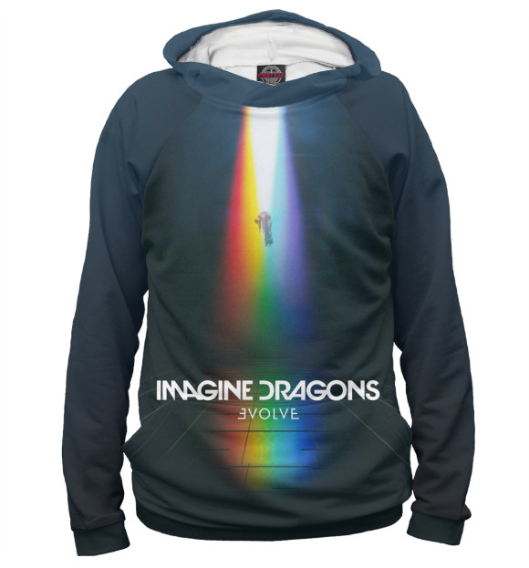 Мужское худи с изображением Imagine Dragons цвета Белый