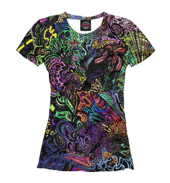 Женская футболка с притом Диссоциация цвета Белый Женская футболка с изображением Диссоциация цвета Белый