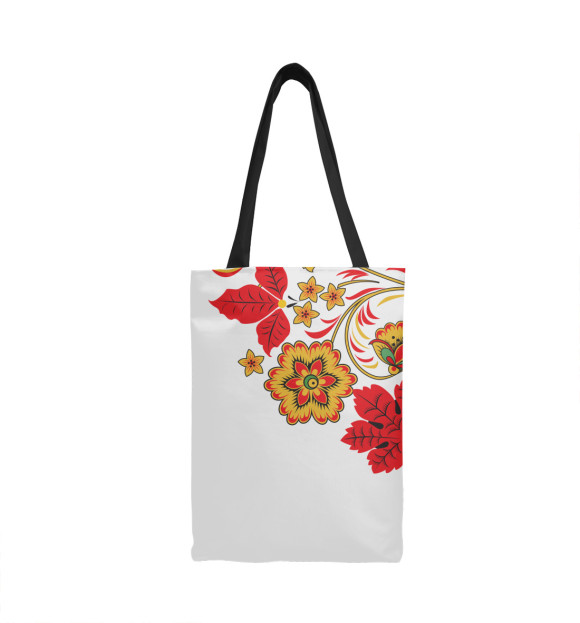 Сумка-шоппер с изображением Хохлома цвета 