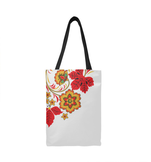 Сумка-шоппер с изображением Хохлома цвета 