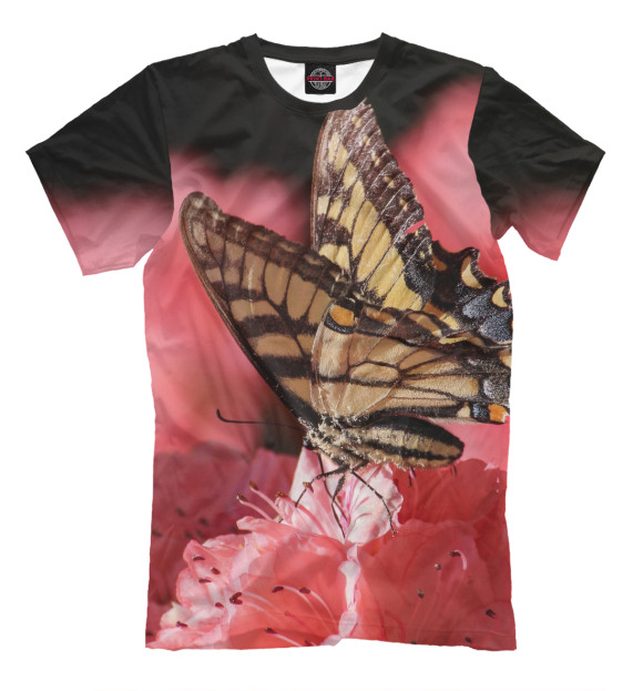 Мужская футболка с изображением Бабочки цвета Молочно-белый