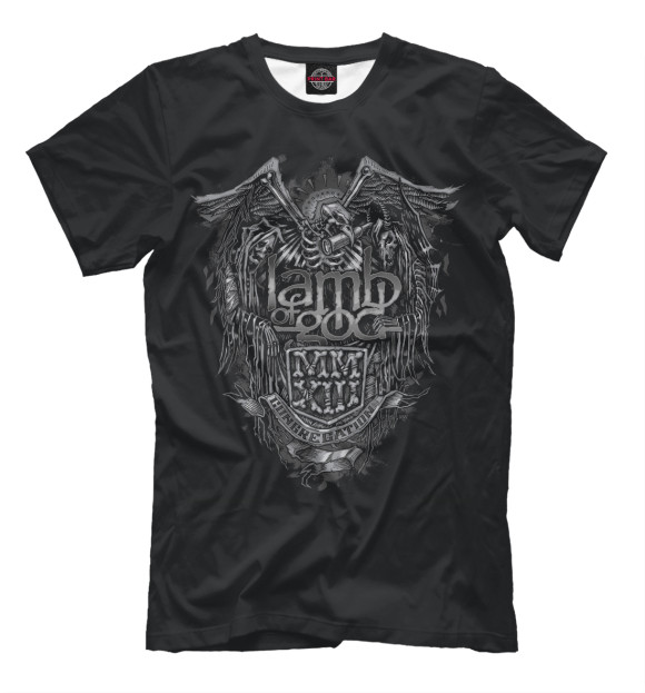Мужская футболка с изображением Lamb of God цвета Черный