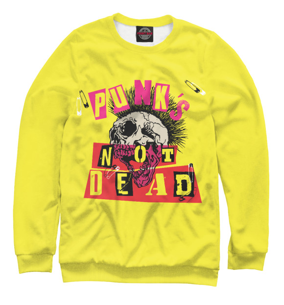 Мужской свитшот с изображением Punks not Dead цвета Белый