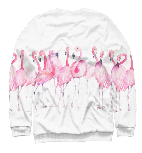 Женский свитшот с изображением Фламинго цвета Белый