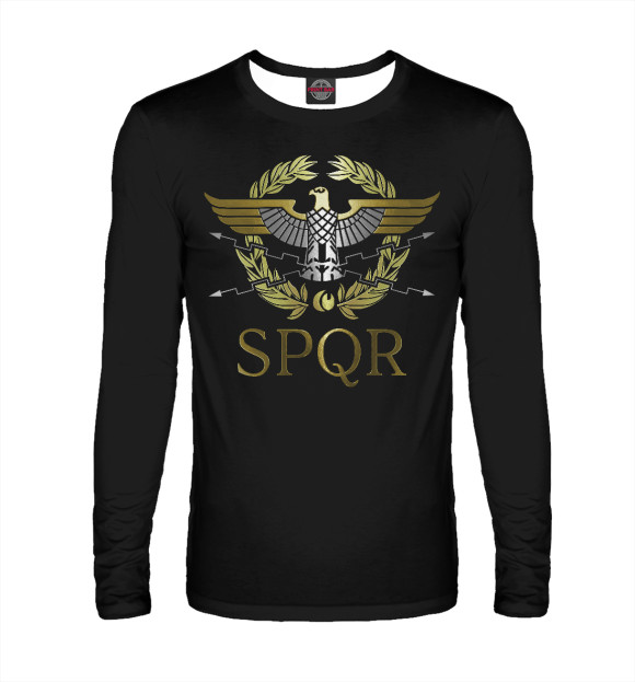 Мужской лонгслив с изображением SPQR цвета Р‘РµР»С‹Р№
