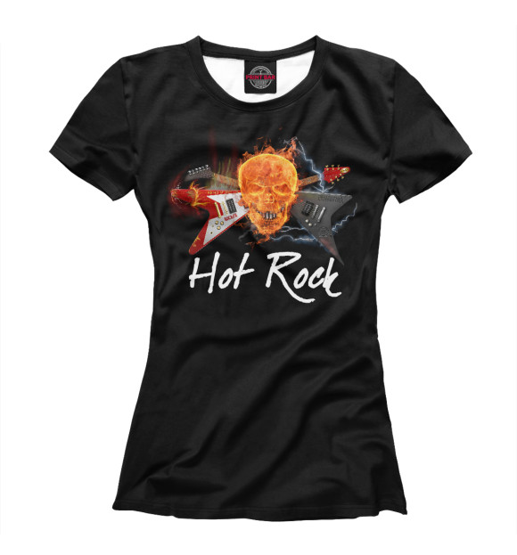 Женская футболка с изображением Fire rock цвета Белый