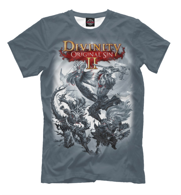 Мужская футболка с изображением Divinity цвета Серый
