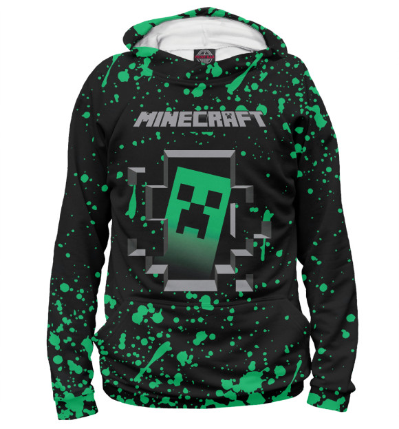 Мужское худи с изображением Minecraft цвета Белый