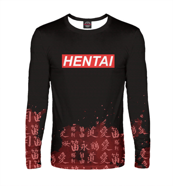 Мужской лонгслив с изображением Hentai цвета Белый