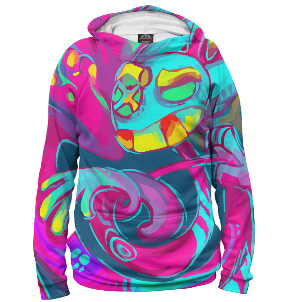 Мужское худи с изображением Психоделика цвета Белый