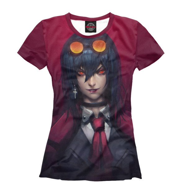 Футболка для девочек с изображением Alucard girl. Hellsing цвета Белый