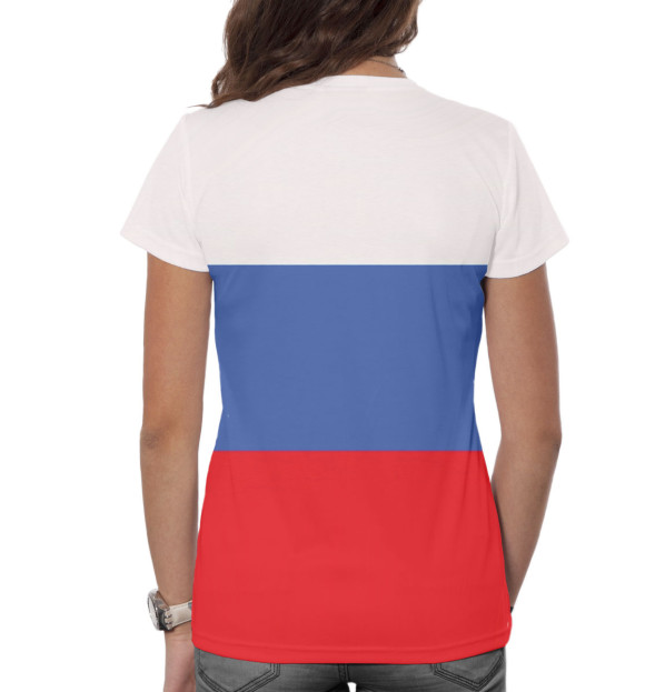 Женская футболка с изображением Триколор и герб цвета Белый