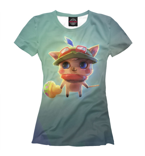 Футболка для девочек с изображением Teemo цвета Белый