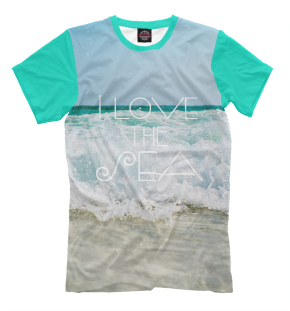 Мужская футболка с изображением Я люблю море! цвета Бежевый