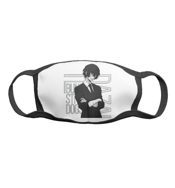 Маска тканевая с притом Дазай Осаму цвета Белый Маска тканевая с изображением Дазай Осаму цвета Белый