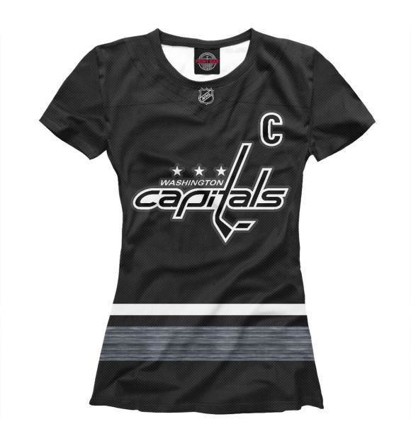 Футболка для девочек с изображением Овечкин Форма Capitals Домашняя 2019 цвета Белый