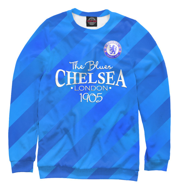 Свитшот для мальчиков с изображением Chelsea-The Blues цвета Белый