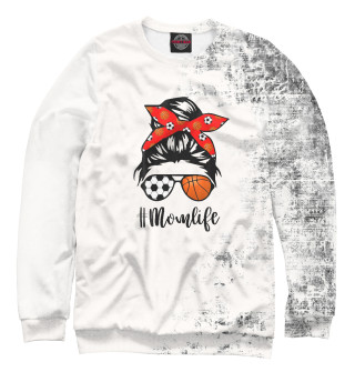 Женский свитшот Mom Life Soccer Skull Messy