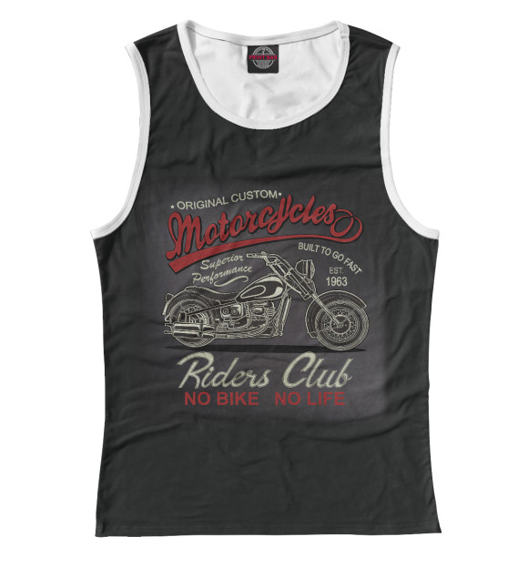 Женская майка с изображением Riders Club цвета Белый