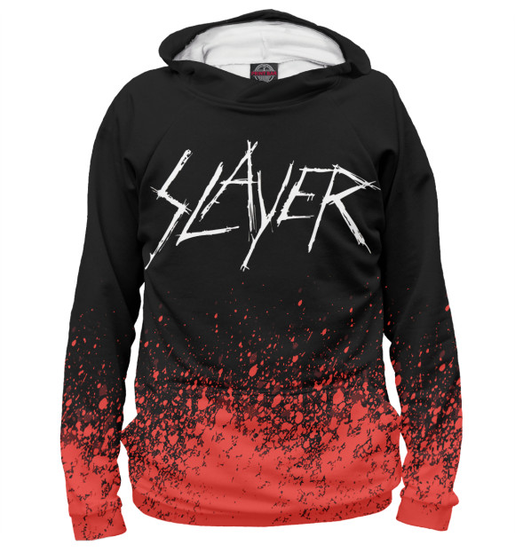 Женское худи с изображением Slayer цвета Белый