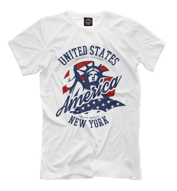 Мужская футболка с изображением Америка цвета Белый