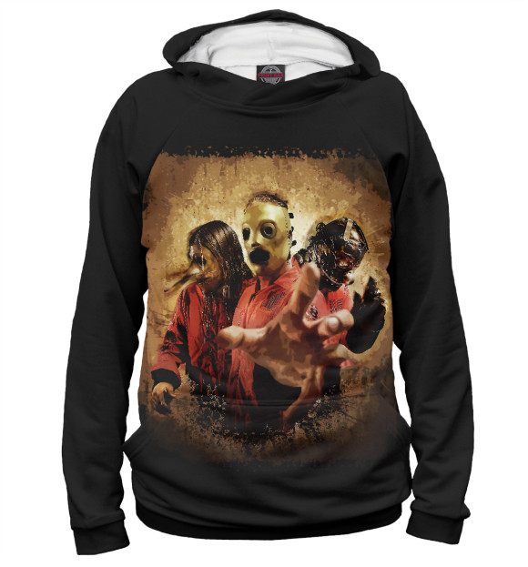 Женское худи с изображением Slipknot цвета Белый